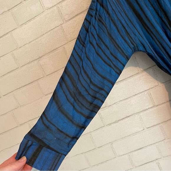 Stella & Rose Blue Black Boho Striped Modest Lightweight Dress sz Small NWOT - Picture 11 of 16